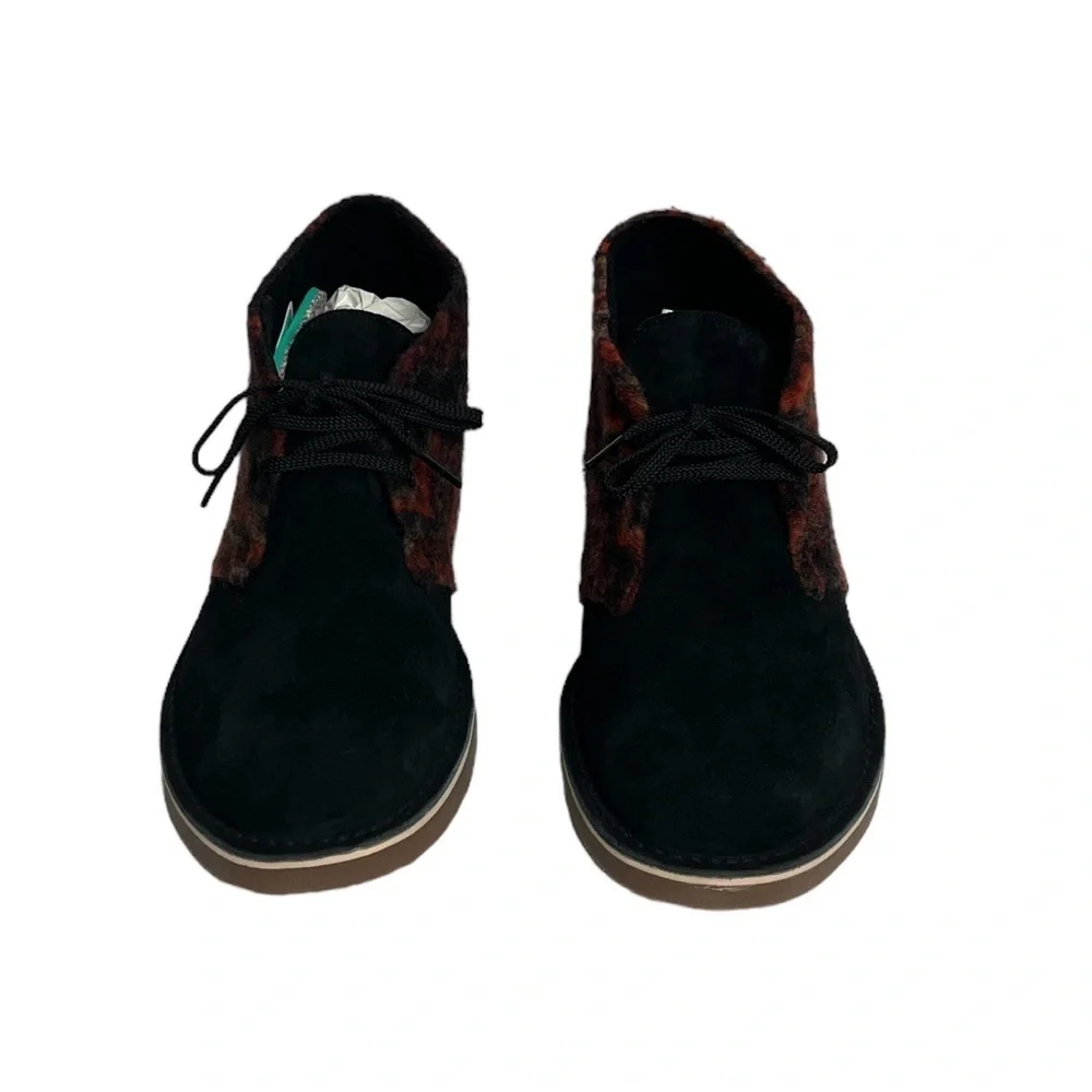 Clarks Men’s Buchacre 3 Chukka Boots Black Leather Wool